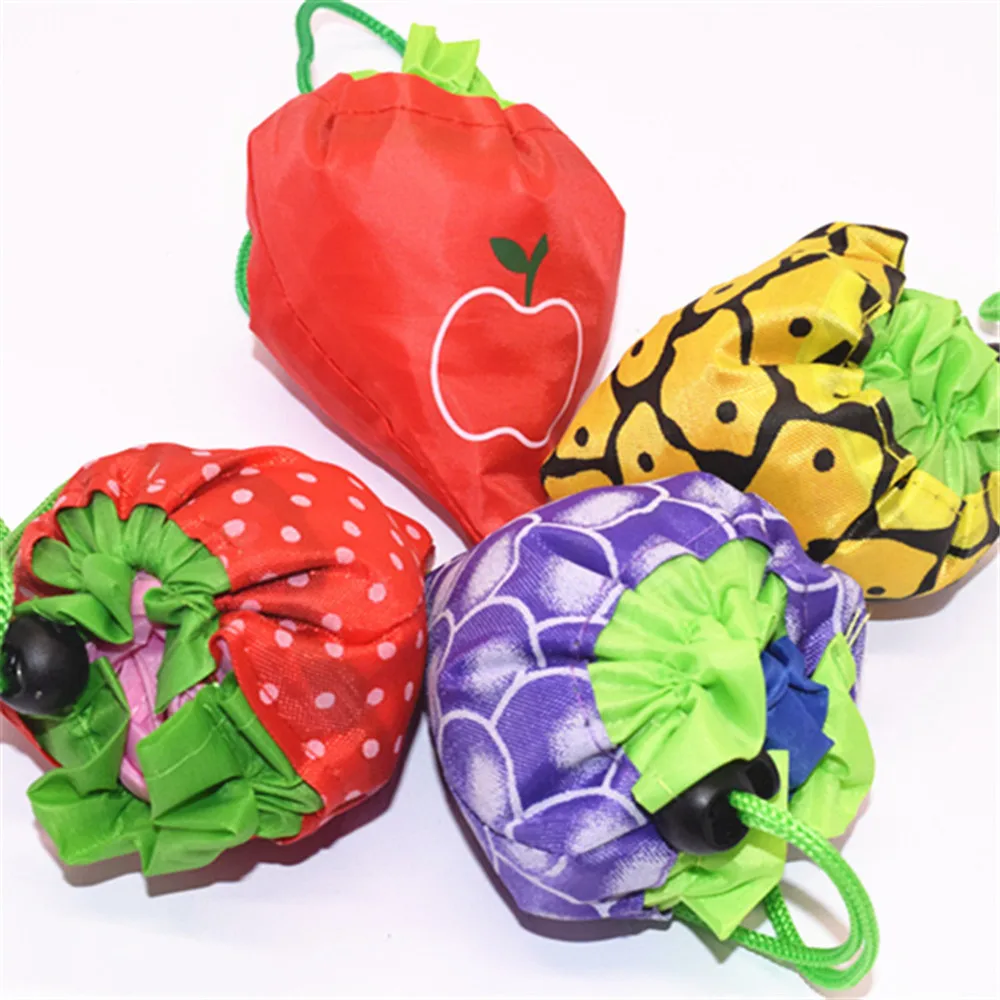 Fruit Shape Folding Shopping Bag Portable Large Capacity Women's Handbags Eco Reusable Tote Pouch Gift Bag Polyester Storage Bag