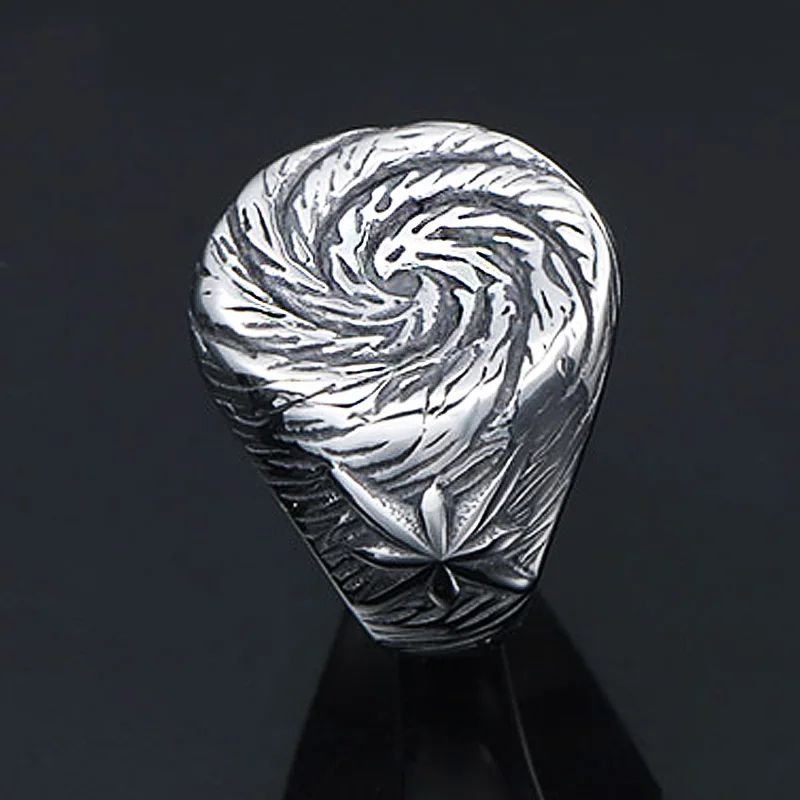 Unique Spiral Pattern Ring for Men And Women Simple Stainless Steel Punk Biker Ring New fashion Unisex Ring Best Gift for Party