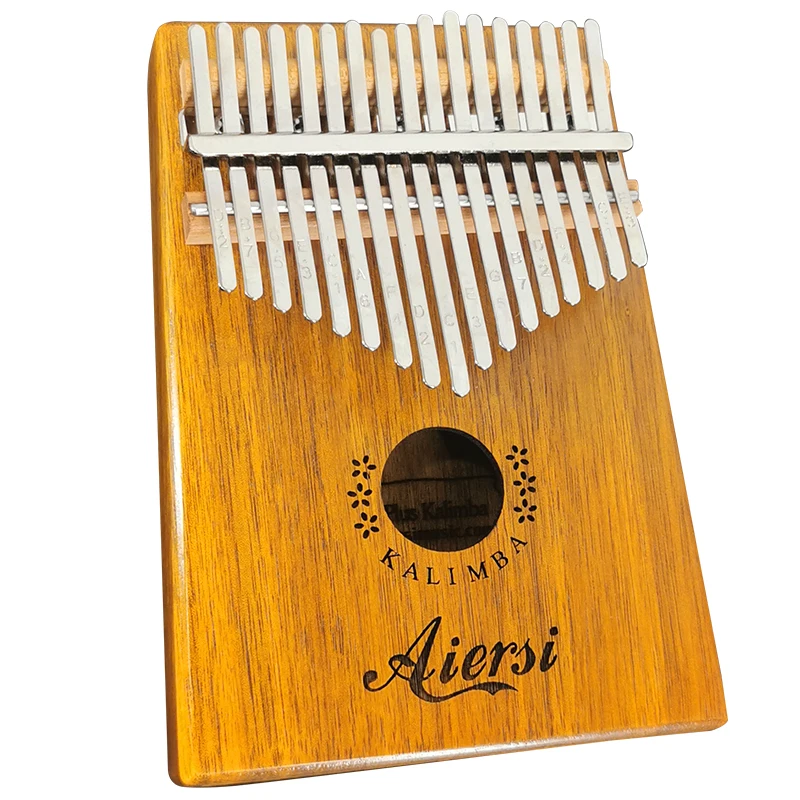 Aiersi-Solid Kalimba Music Box, Finger Piano Keyboard, Musical Instrument, Gift with Songbook Tune Hammer and Bag, 17 Keys