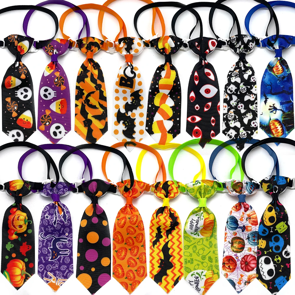 

10pcs Halloween Dog Accessoires Small Dog Bow Tie Skull Pumpkin Pet Supplies Dog Pet Dog Bowtie/ Neckties Small Dog