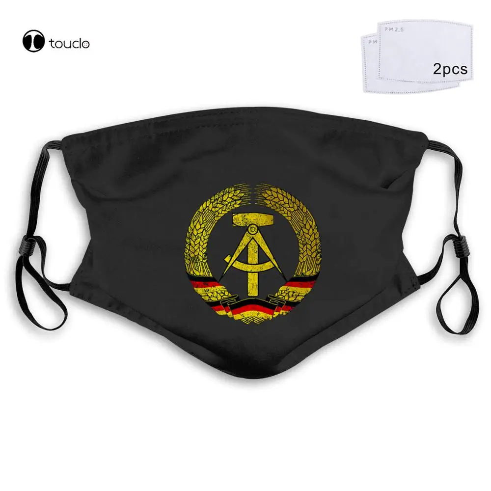 Ddr Symbol - Flag Socialism Communism Hammer Circle East Germany Logo Face Mask Filter Pocket Cloth Reusable Washable