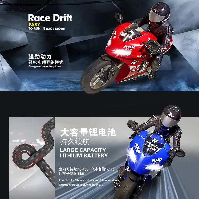 RC Stunt Motorcycl 3D หมุนพลิก2.4G รีโมทคอนโทรล Stunt Motorbike ความเร็วสูง Drift รถกันกระแทก Auto Balance ของเล่น