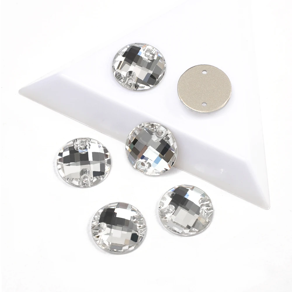 

Chessboard Super Clear Sew On Rhinestones Flatback With 2 Holes Strass DIY Needlework Dancing Dress Accessories Glass Crystal