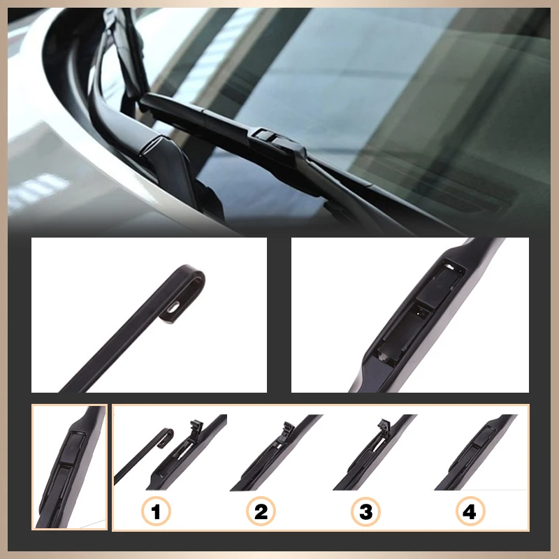 2Pcs U / J Type Hook Front Hybrid Wiper Blade 14