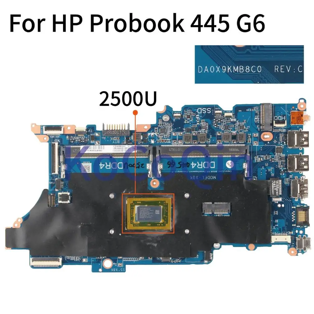 For HP Probook 445 G6 R5-2500U Notebook Mainboard DA0X9KMB8C0 Laptop Motherboard