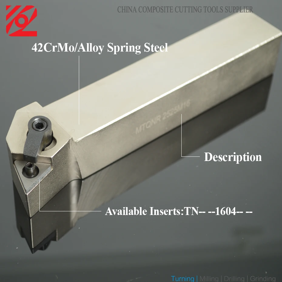 EDGEV 105 gradi MTQNR MTQNL 1616H16 2020K16 2525M16 3232P16 portautensili per tornitura esterna per tornio CNC per TNMG160404 160408