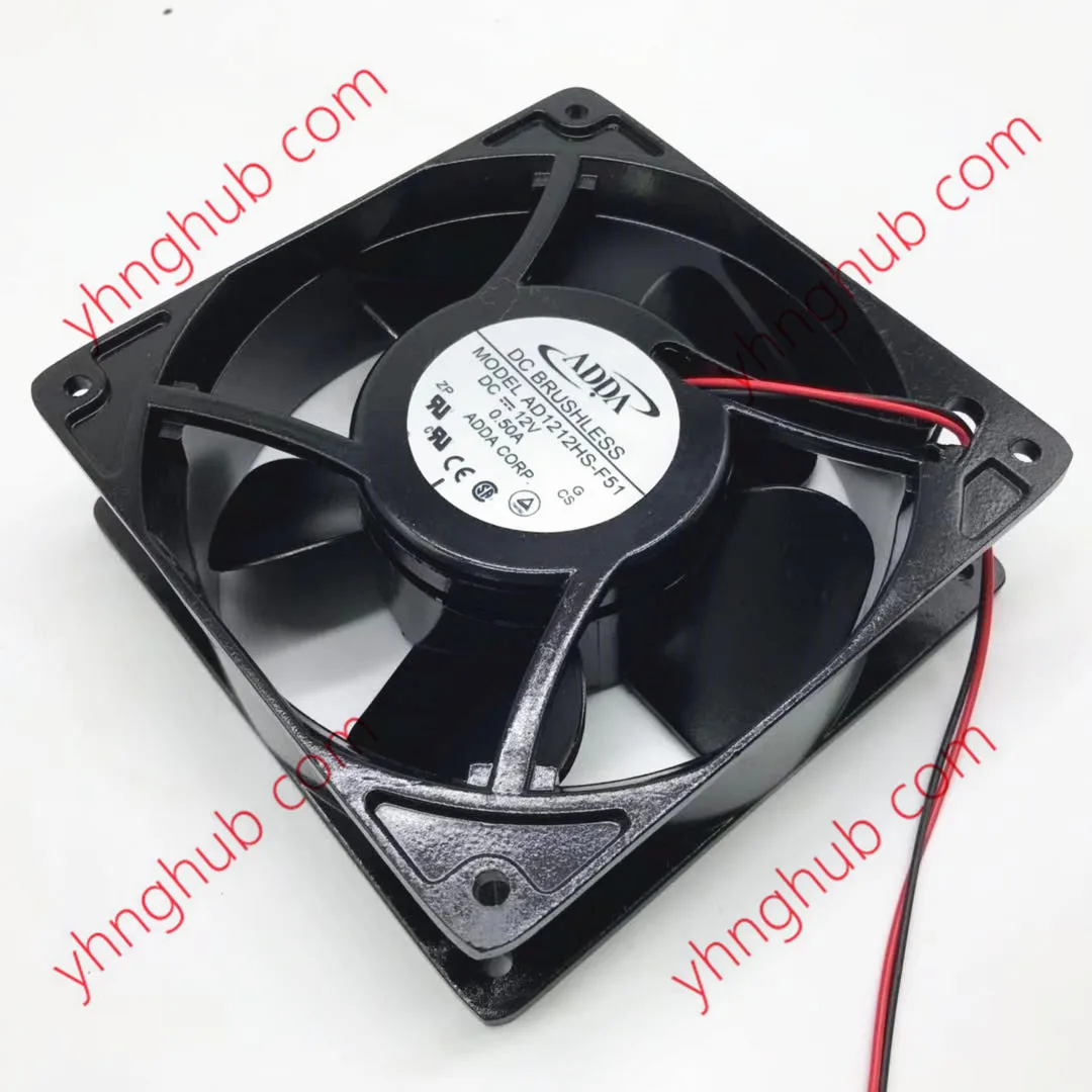 

ADDA AD1212HS-F51 DC 12V 0.50A 120x120x38mm 2-Wire Server Cooling Fan