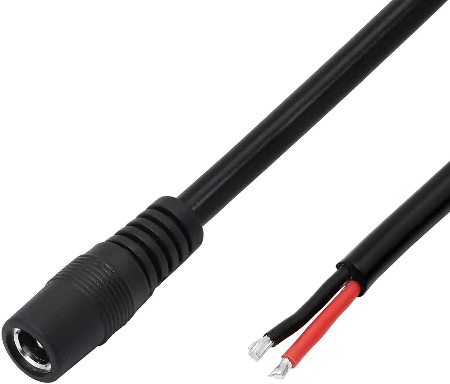 2pack DC Power Pigtails Cable,3FT DC 5.5MM x 2.1MM Female Plug to Bare Wire Open End Power Wire Supply Repair Cable 16 AWG