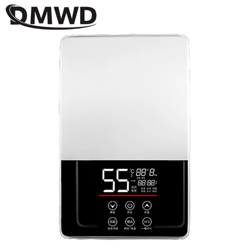 DMWD 6200W scaldacqua elettrico istantaneo termostatico per doccia 220V caldaia per acqua da bagno a parete con soffione