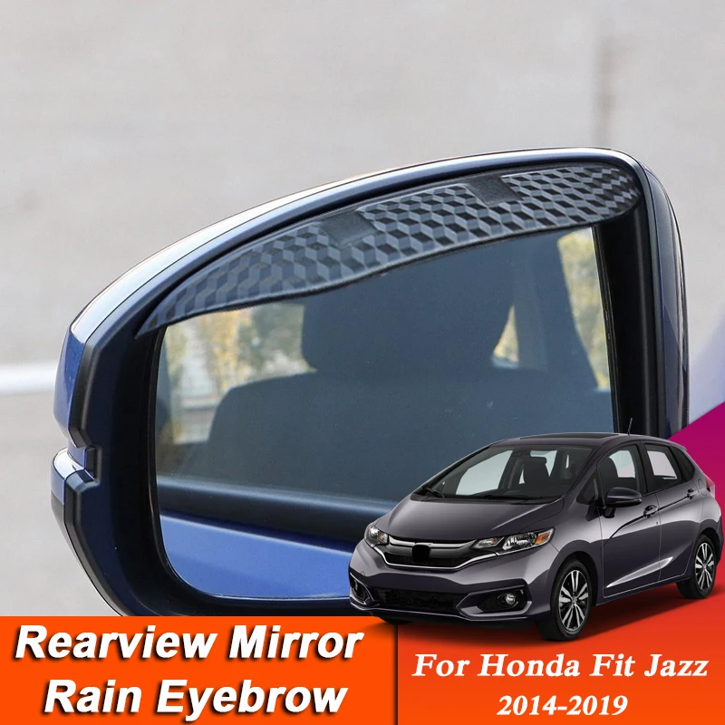 

2PCS Car-styling For Honda FIT JAZZ 2014-2019Carbon Fiber Rearview Mirror Eyebrow Rain Shield Anti-rain Cover External Accessory