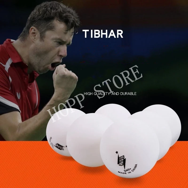 TIBHAR Table Tennis Balls New Material 1-Star 40+ABS Plastic Poly Thunder and lightning Original TIBHAR Ping Pong Ball