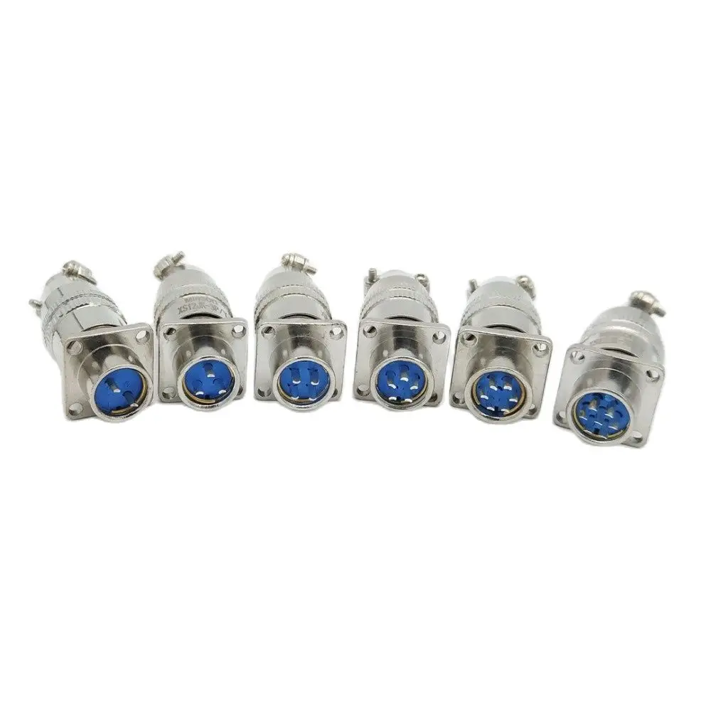 12mm XS12 With Flange Push Pull Self-Locking Fast Aviation Connector Square Mount 1set