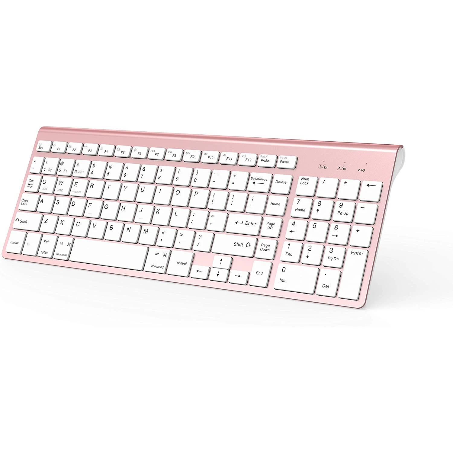 

Wireless Bluetooth Keyboard, 2.4 GHz Connection Technology, Ergonomic Design, Suitable For PC Computers (Pink--Blue--Silver)。