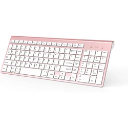 Wireless Bluetooth Keyboard, 2.4 GHz Connection Technology, Ergonomic Design, Suitable For PC Computers (Pink--Blue--Silver)。