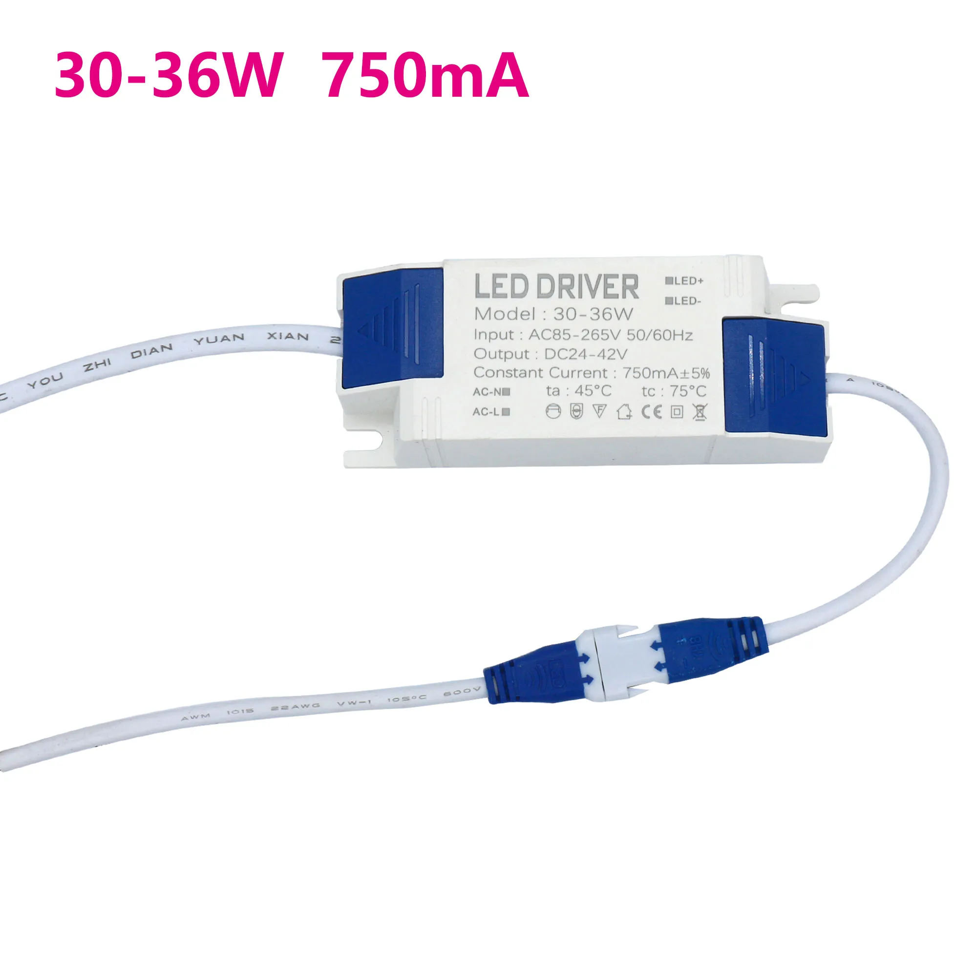 LED Driver 20-24W 500mA  600mA Power supply built-in constant current Lighting 85-265V Transforme with shell  for Panel Light