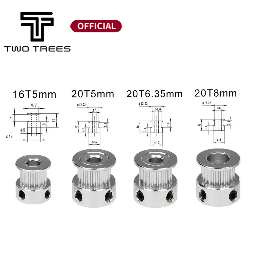 

1PCS 3D Printer parts 20 teeth GT2 Timing Pulley Bore 5mm 6.35mm 8mm for Width 6mm GT2 synchronous belt 2GT Belt 20teeth pulley