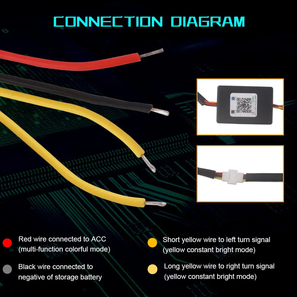 2PCS LED Halo Rings for Car Headlight 12V APP Angel Eyes Turn Signal Flowing 210 Modes 3535 Chips Mul-ti Color 80mm 90mm