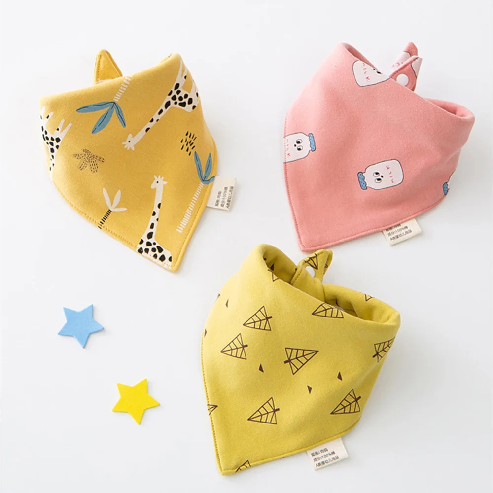 3 Pieces Baby Bandana Bib Cotton Triangle Infant Feeding Apron Teething Saliva Towel Newborn Boy Girl Bibs Kids Accessories