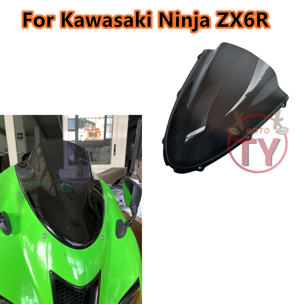 For Kawasaki Ninja ZX6R 2005 2006 2007 2008 ZX10R 2006 2007 05 06 08 ZX-6R Motorcycle Windshield Windscreens Air Wind Deflector