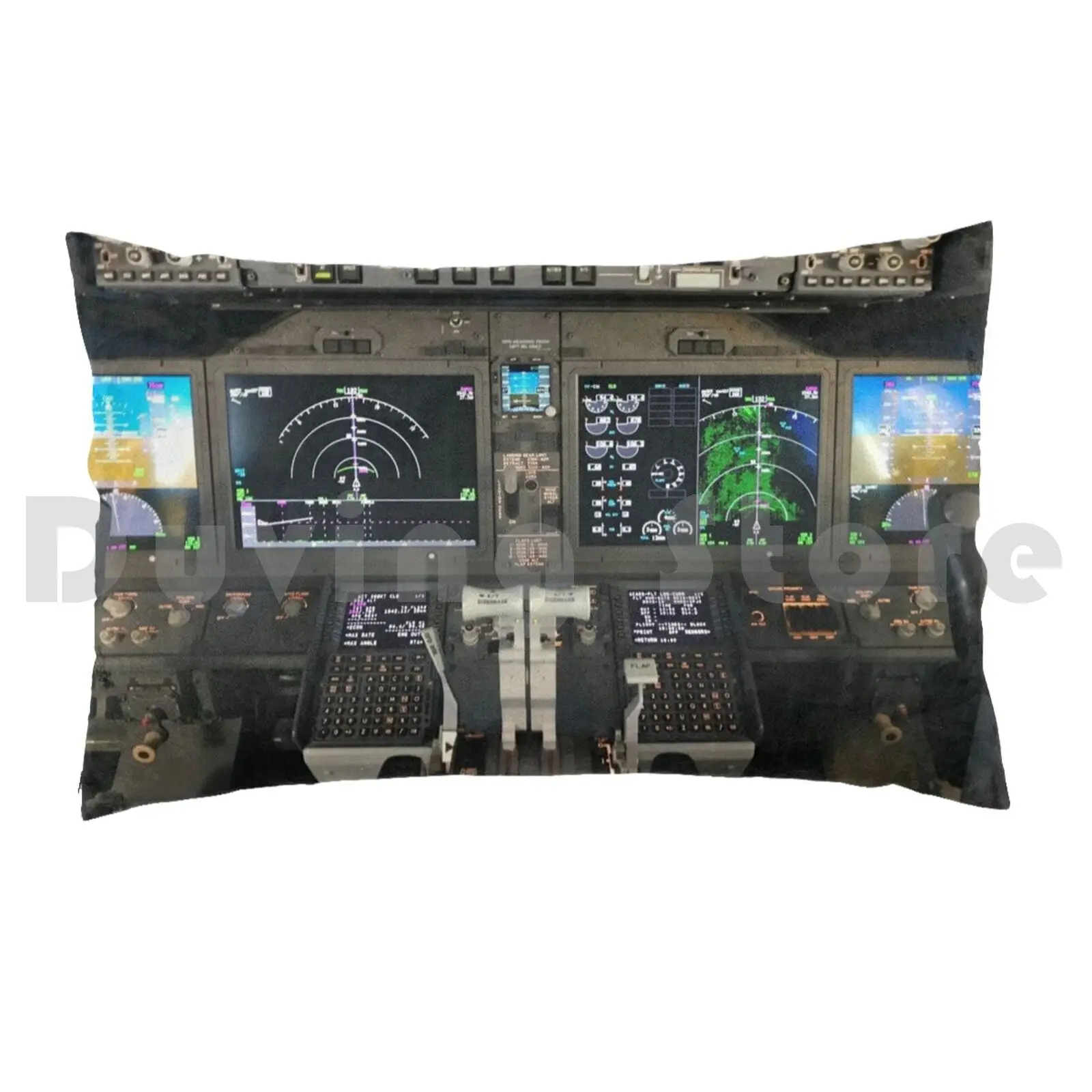 B737max Cockpit View Pillow Case DIY 50*70 Fly Airplane Boeing 737 B737 Cockpit Crew Pilot Sky Cabin Fly Screen