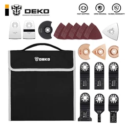 DEKOPRO 38pcs Multifunction Oscillating Tool Quick Release Multitool Blades Power tools Accessories Set with A Storage Bag