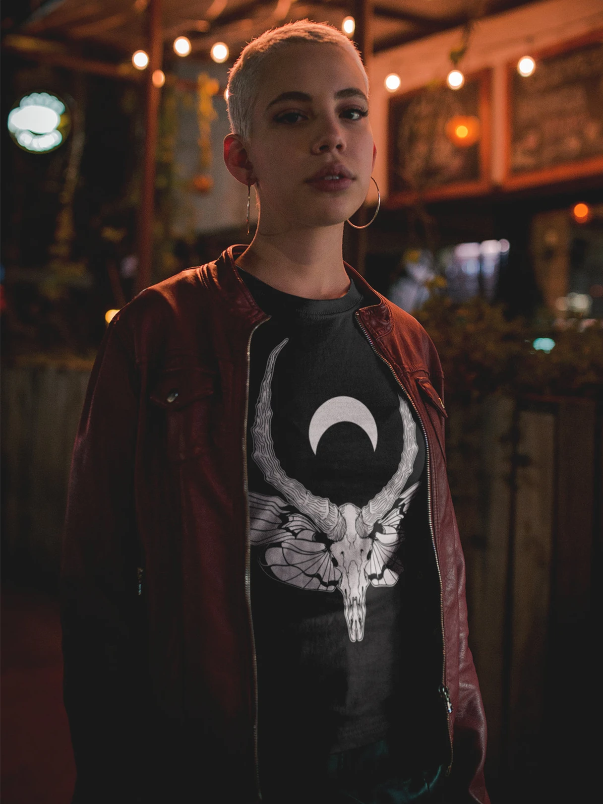 Women Gothic Shirt Skull Moth T-Shirt Crystal Moon and Death Moth Shirts Pagan Satanic Tee Witchcraft Punk Tees Grunge Shirts