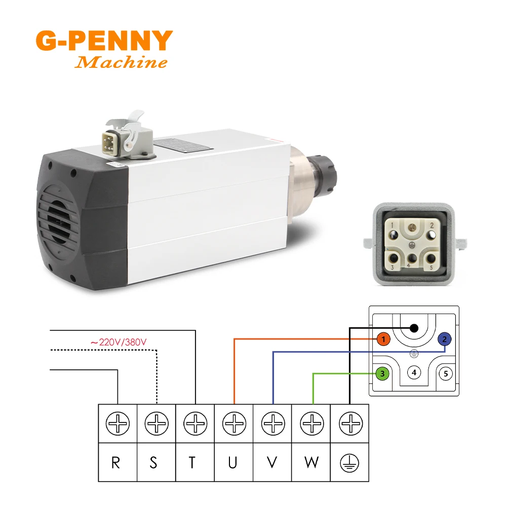 G-Penny 4,5 кВт ER32 220/380 В двигатель шпинделя с воздушным охлаждением Керамические шарикоподшипники и регулятор скорости двигателя Fuling 5,5 кВт