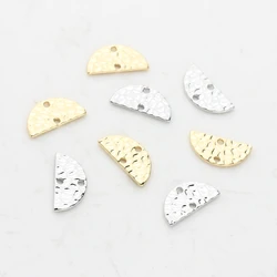 Zinc Alloy Retro Half Round  Connectors Charms 15*7MM 20pcs/lot For DIY Necklace Earrings Connectors Accessories