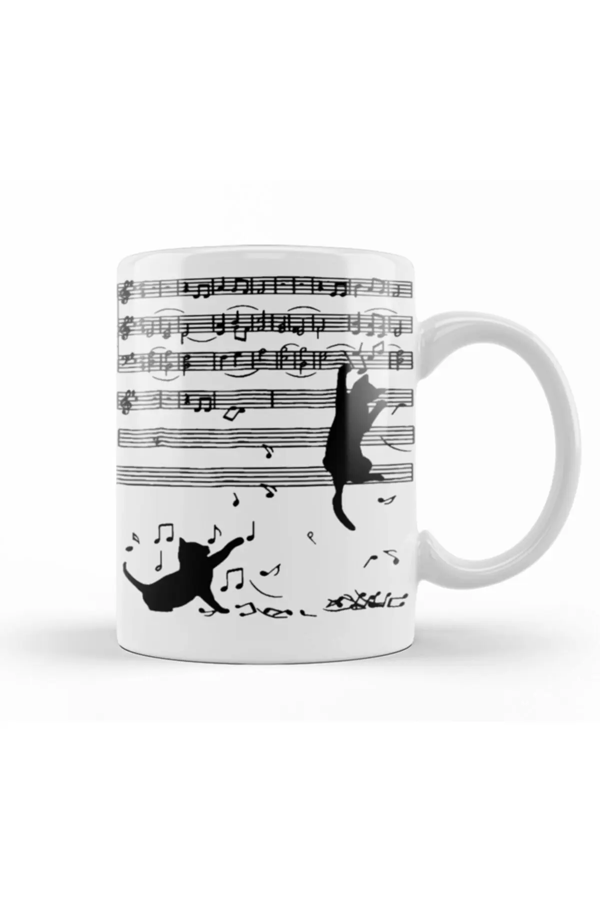 

Naughty Funny Musical Note Cat Mug Cup Porcelain Coffee Mugs Tea Cups Hot Drinks Souvenirs