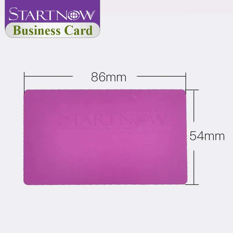 100pcs/lot Multicolor Business Card Smooth Blank Name Cards Aluminium Alloy Metal Sheet Debugging Laser Engraved Marking Machine