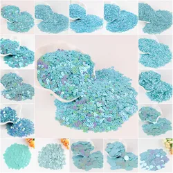 AB Blue Sequin 3mm-30mm DIY Handmade PVC Flower Flat Round Cup Loose Sequins Paillettes Sewing Wedding Decorat Lentejuelas