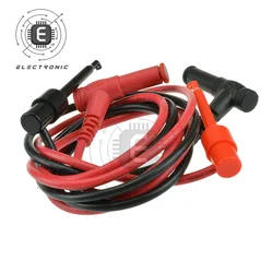 Multimeter Right-Angle Banana Plug To Test Hook Red And Black Wire Conversion Cable with Protective Soft Silicone Test Tools