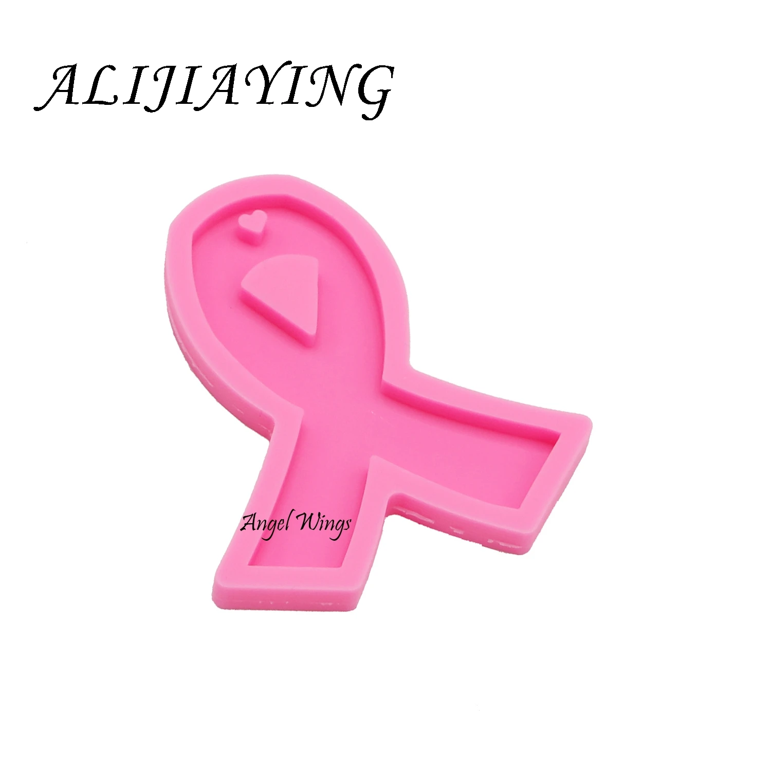 DIY Shining Cancer ribbon silicone mold Ribbon keychain mould Liquid silicone mold DIY resin molds for jewelry DY0107