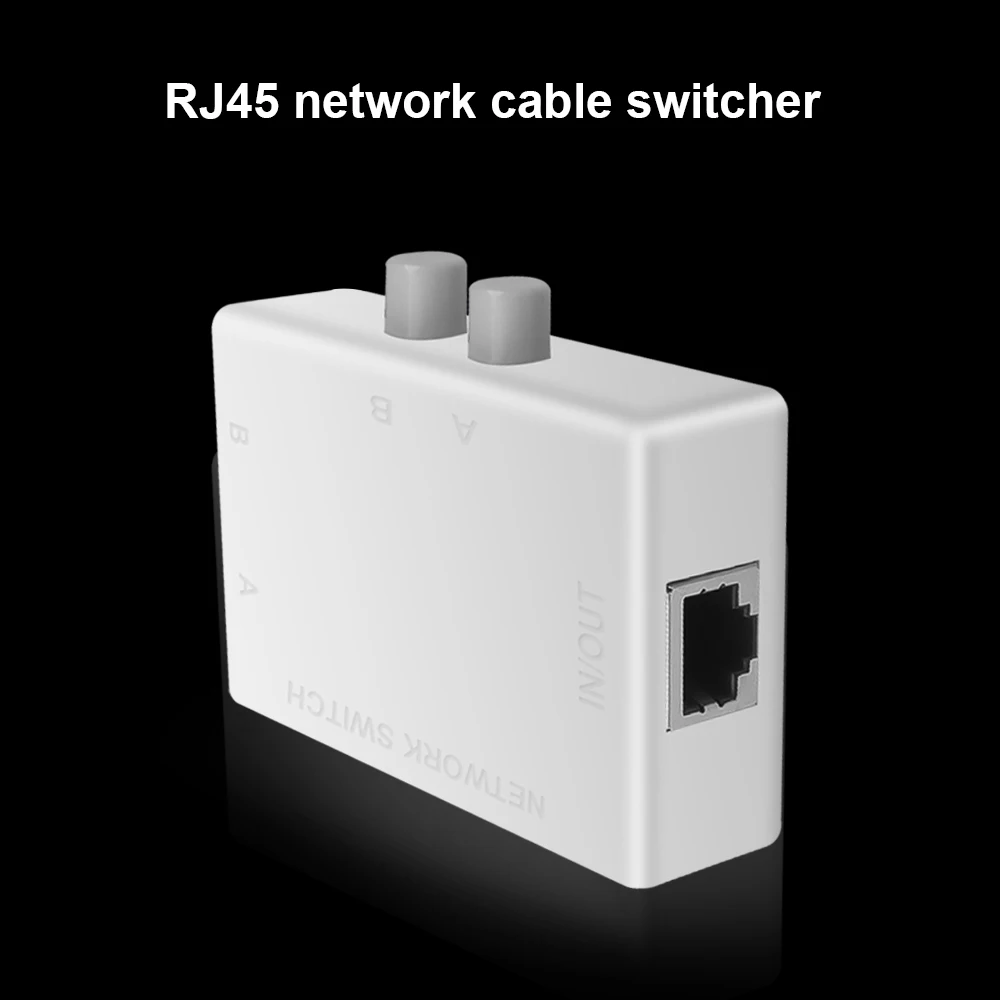 NOWY Gorący 2-portowy przełącznik sieciowy RJ45 LAN Selektor RJ-45 Ethernet Kabel sieciowy Przełącznik skrzynki Ręczne udostępnianie Adapter przełącznika HUB