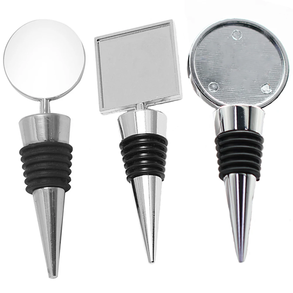 Metal Alloy Wine Bottle Stopper/Opener Base Blank Setting Rhinestones Bar Wedding Tools For DIY Crystal Dome Cabochons Making