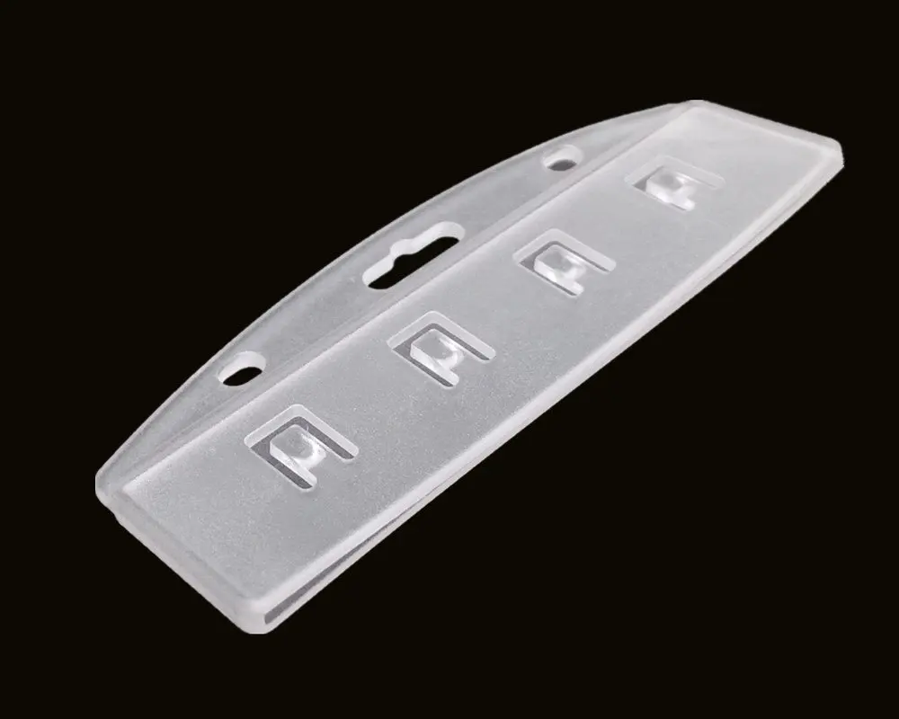 XRHYY-Paquete de 5 tarjetas horizontales de media tarjeta, soporte para tarjetas de identificación, plástico de policarbonato rígido esmerilado,