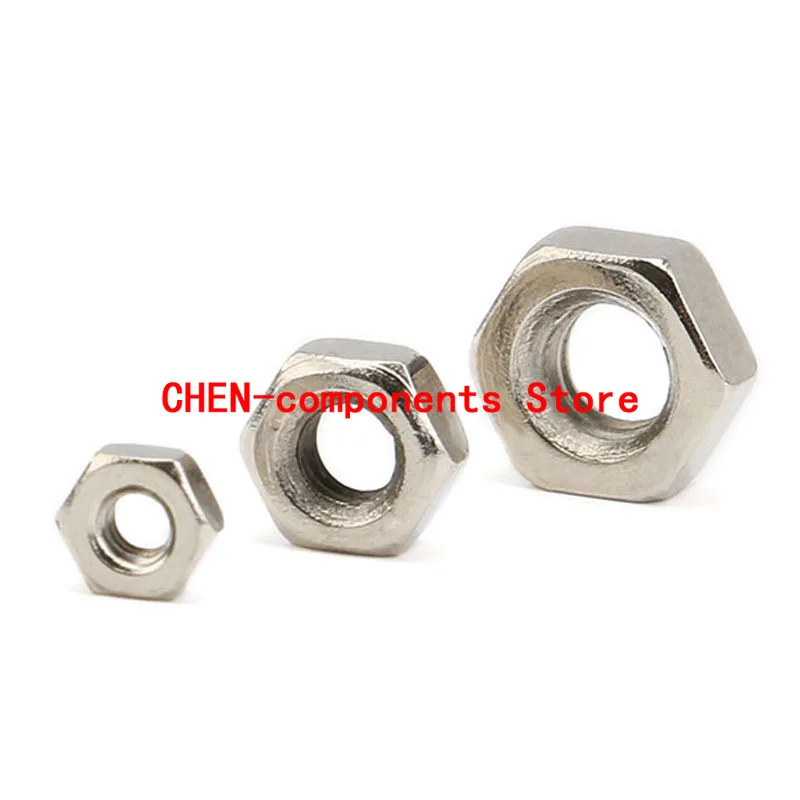 100PCS NEW Original M2 M3 M4 stainless steel nickel-plated nut anti-thread nut hex nut screw cap