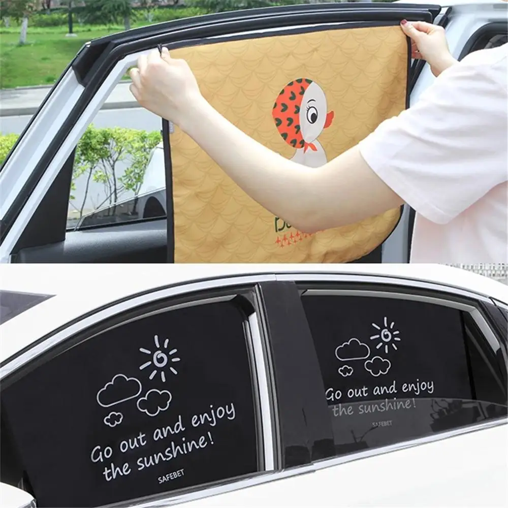 Magnetic Curtain In The Car Window Sunshade Cover Cartoon Universal Side Window Sunshade UV Protection For Kid Baby Children