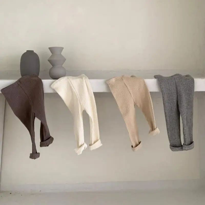 Spring Autumn Baby Solid Pants 2024 New Infant Leggings Boys Elasticity Pp Pants Toddler Girls Casual Pants Children Trousers