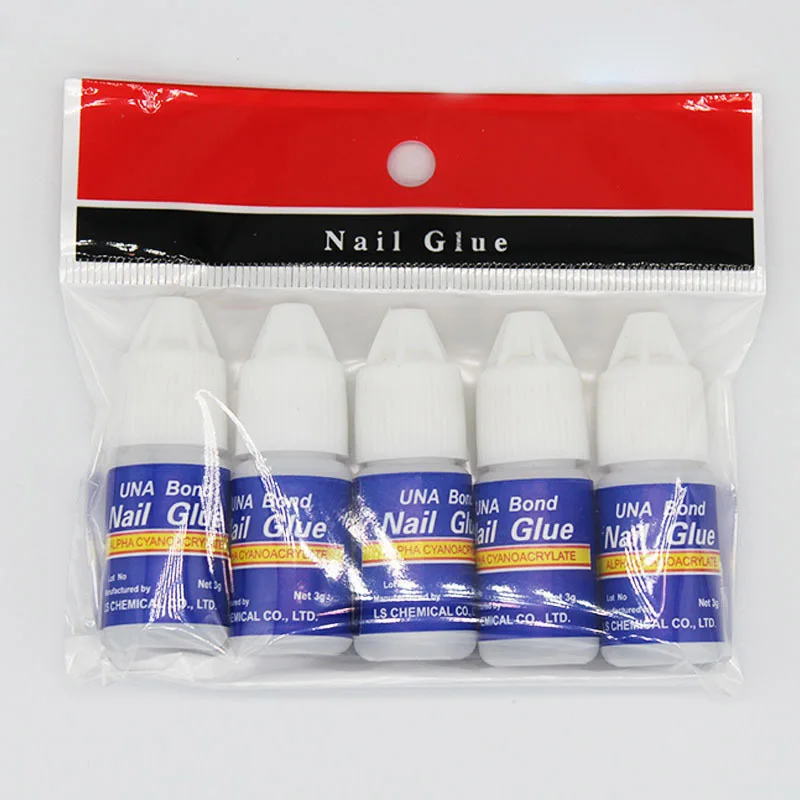 5Pcs/Set Nail Glue Fast-dry Adhesive Acrylic French Art False Tips 3D Decoration Glue Nail Rhinestone Makeup Cosmetic Tools