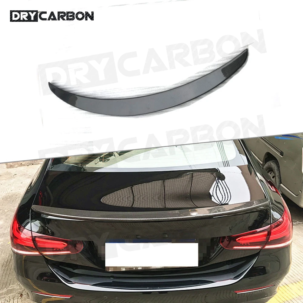 

Carbon Fiber Rear Spoiler For Mercedes-Benz A Class W177 Sedan A200 A180 A250 2019-2020 Boot Lid Spoiler Wings Car Styling FRP