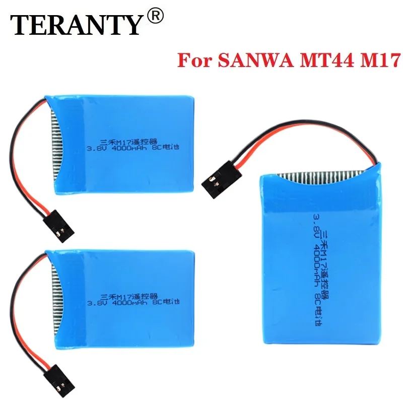 Batteria Rc 3.8V 4000mAh Lipo con spina Futaba per SANWA MT44 M17 RC telecomando trasmettitore parti di controllo Radio