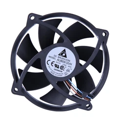 New Original Delta Dual Ball Bearing AUB0912VH 9025 9225 90MM 9CM 90*90*25MM Circular Cooling Fan For 775 CPU 12V 0.6A 3PIN 4PIN