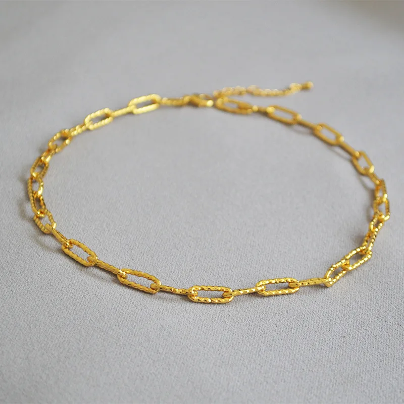 

WT-BFN013 WKT Gold Genuine Modern Style Fashion Rough Brass Metal Necklace For Woman Daily Decoration Wholesale High Quality