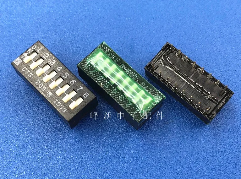 American keyboard dial code switch 8P8 bit flat dial toggle switch code 2.54MM black 208-8