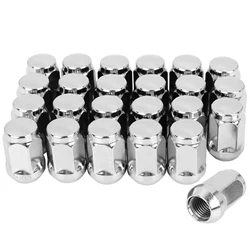 X Autohaux Car Chrome Wheel Lug Nuts Bulge Acorn Cone Seat Steel Racing Bolt Head Cover M14X1.5 M12x1.5 4/6/16cs