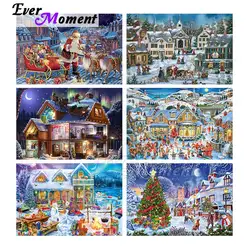 Ever Moment Diamond Painting Christmas Day Snowman Handmade Gift Resin Full Square Drill Mosaic Embroidery Decoration ASF2139