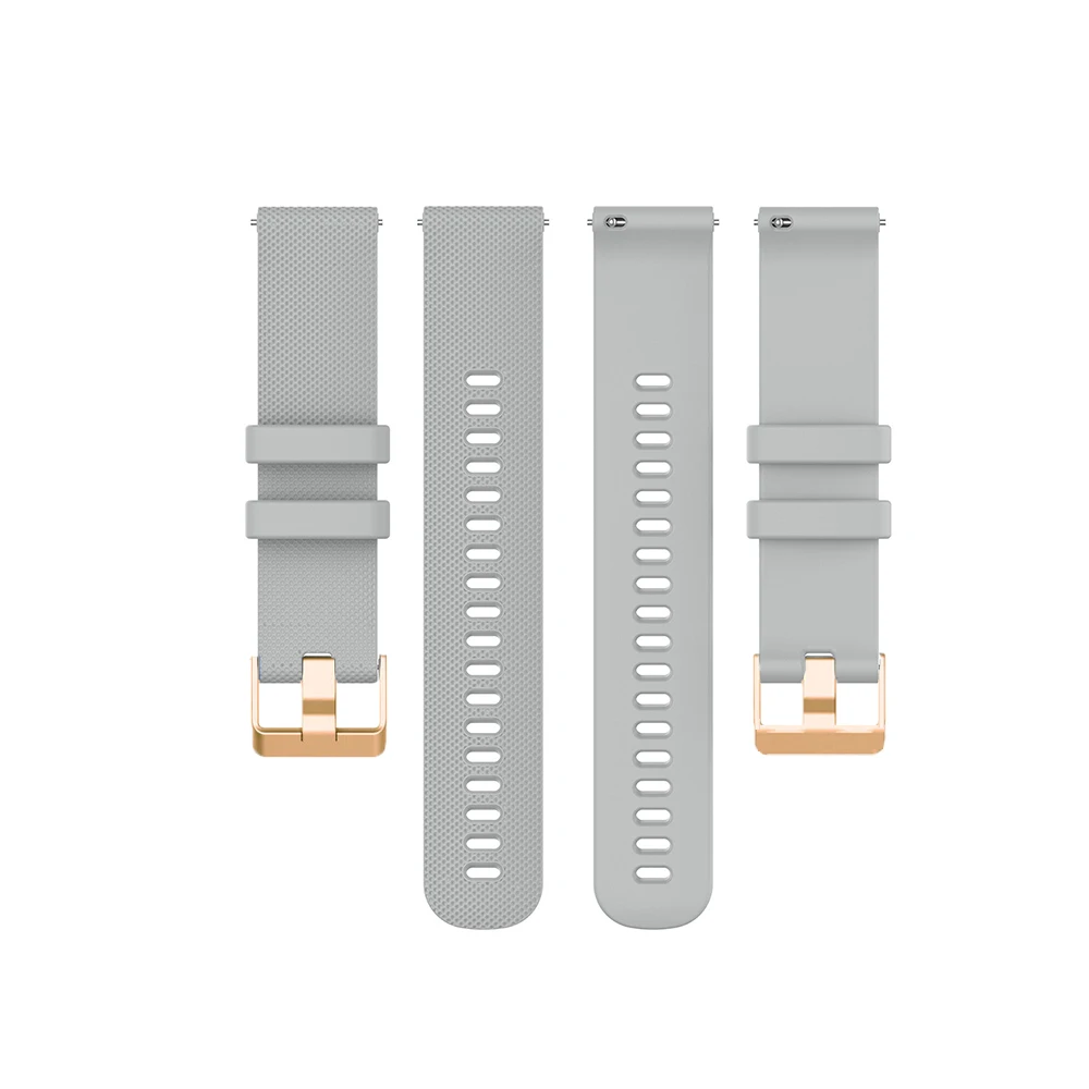 Correa de silicona con hebilla de oro rosa para Samsung Galaxy Watch Active 2, pulsera de 40/44mm/3 de 41mm para Huawei GT 2 de 42mm/GTR de 42mm/Bip U S