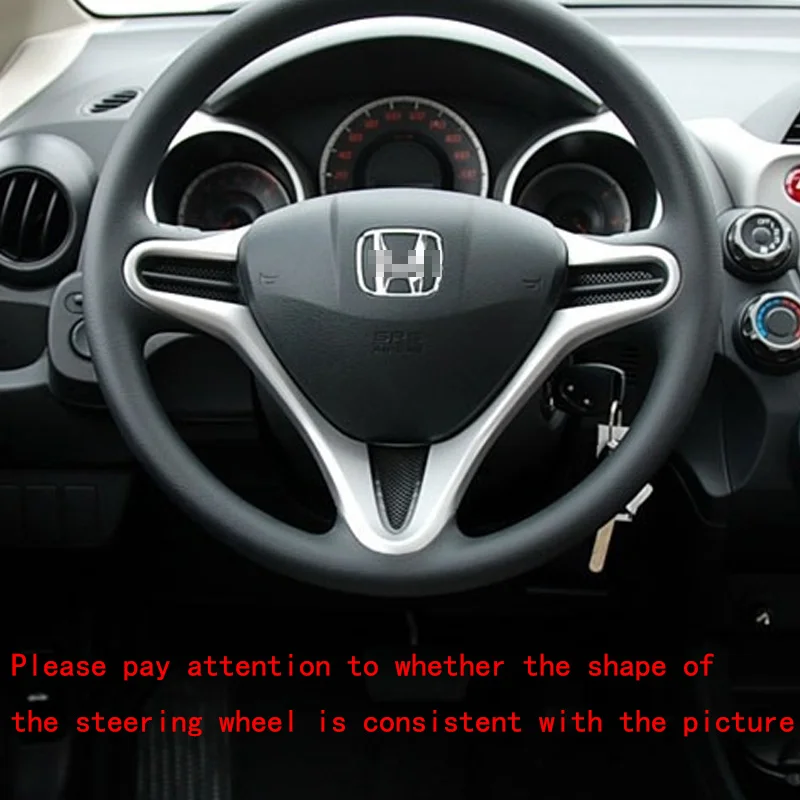 Suitable for Honda JAZZ 2008-2013 carbon fiber pattern steering wheel cover trim, FIT red interior  2009 2010 2011 2012 2013