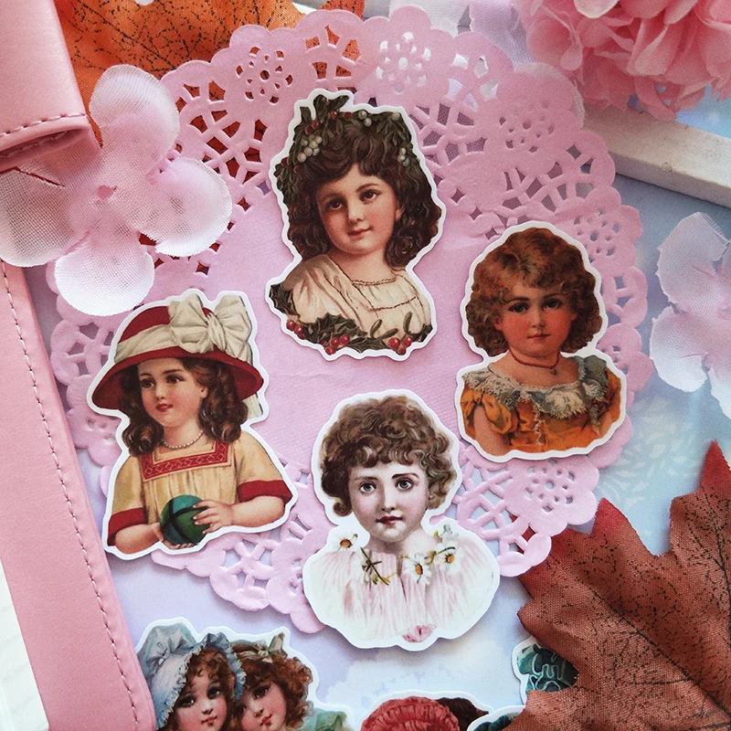 Creative Victoria Girls Scrapbooking Material Stickers Decorative DIY Craft Photo Albums Junk Journal Vintage Sticker